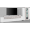 Set Soggiorno Coro 200 – Mobile + Vetrina – Bianco e Cemento