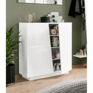 Scarpiera Vega – 2 Ante – 80x86x38 - Bianco Lucido