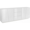 Credenza Vega 220 – 4 ante/3 cassetti – Bianco Lucido