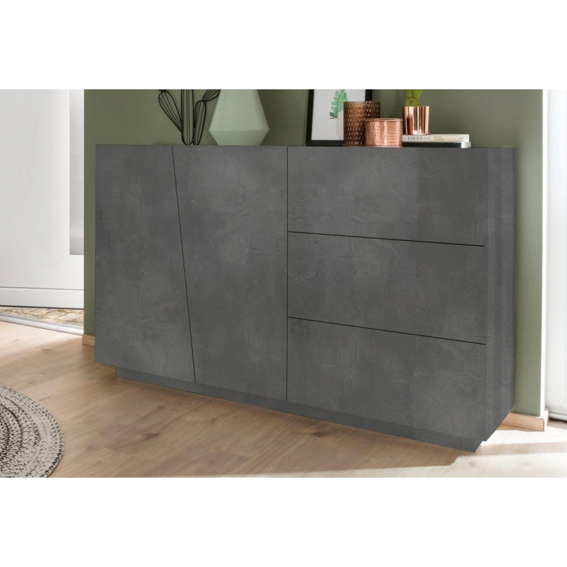 Credenza Vega 140 – 2 ante/3 cassetti – Ardesia