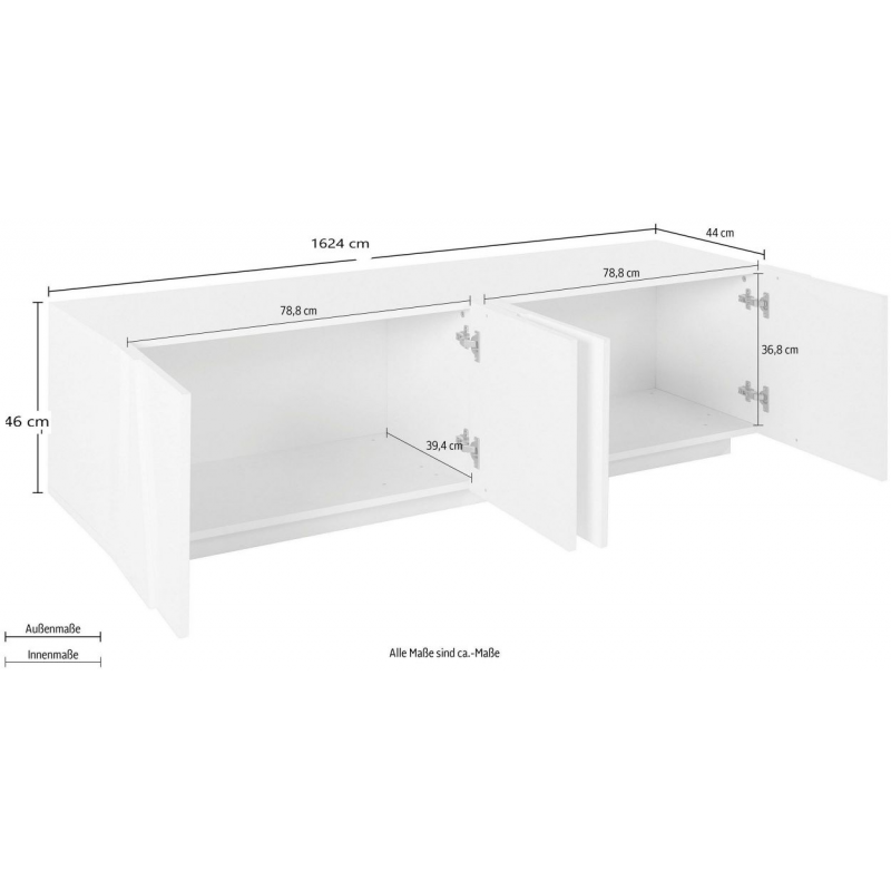 Mobile Porta TV Ping 160 – 4 ante – Cemento Bronx