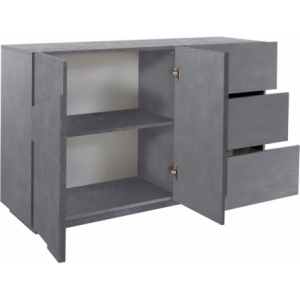 Zoom Credenza Ping 140 – 2 ante/3 cassetti – Ardesia