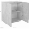 Credenza Ping 80 – 2 ante – Cemento Bronx