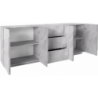 Credenza Ping 220 – 4 ante/3 cassetti – Cemento Bronx