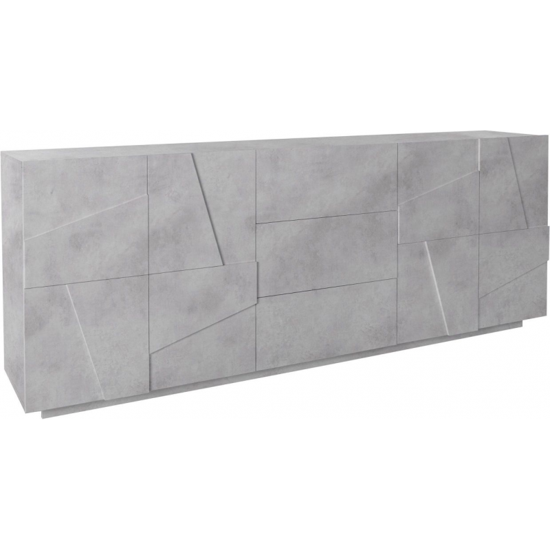 Credenza Ping 220 – 4 ante/3 cassetti – Cemento Bronx