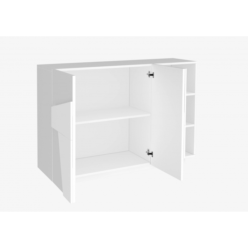 Mobile Multiuso Ping 120 – 2 ante/ 3 vani – Bianco Lucido