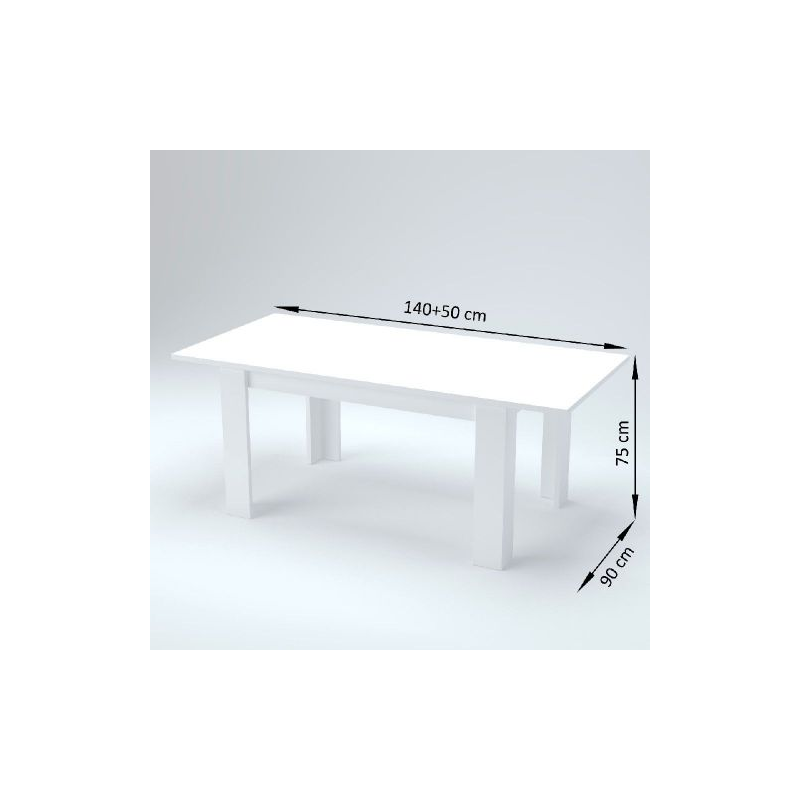 Tavolo allungabile Jesi – 140/190x75x90 – Bianco Lucido