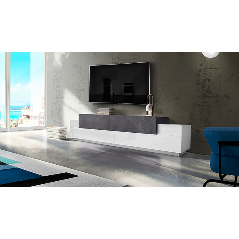 Mobile Porta TV Coro 240 – Bianco Lucido e Report