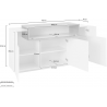 Credenza Coro Moderna 3 ante – Bianco Lucido e Report