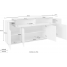 Credenza Coro Moderna 4 ante – Bianco Lucido e Cemento