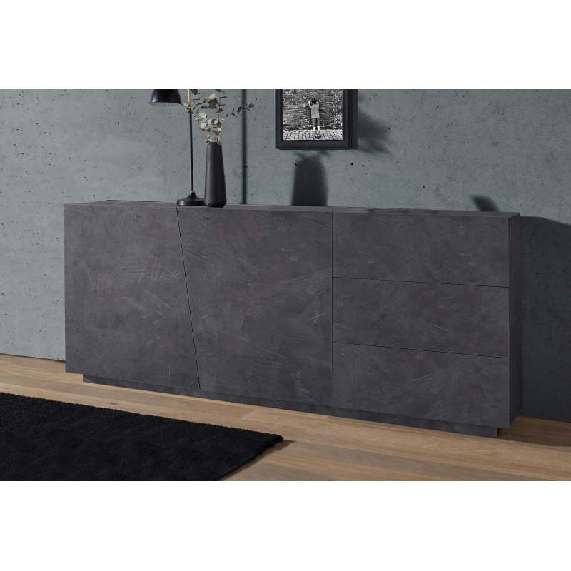 Credenza Vega 180 – 2 ante/3 cassetti – Ardesia