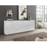 Credenza Ping 220 – 4 ante/3 cassetti – Bianco Lucido