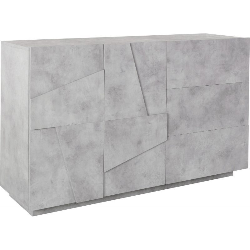 Credenza Ping 140 – 2 ante/3 cassetti – Cemento Bronx