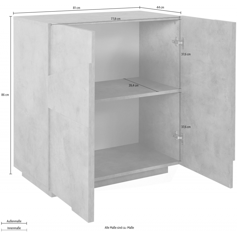 Credenza Ping 80 – 2 ante – Bianco Lucido