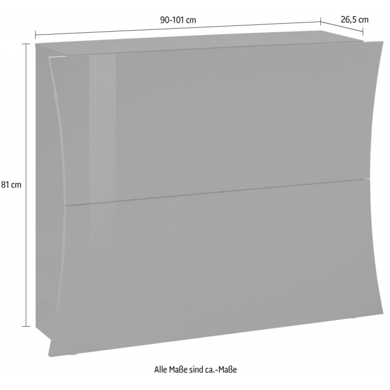 Scarpiera Arco – 2 ante – 101x81x26 – Bianco Lucido