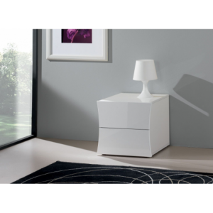 Comodino Arco – 2 cassetti – 50x41x40 – Bianco Lucido