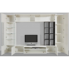 Parete soggiorno Egypt – 290x191x40cm – Bianco Lucido e Report