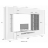 Parete soggiorno Egypt – 290x191x40cm – Bianco Lucido e Report