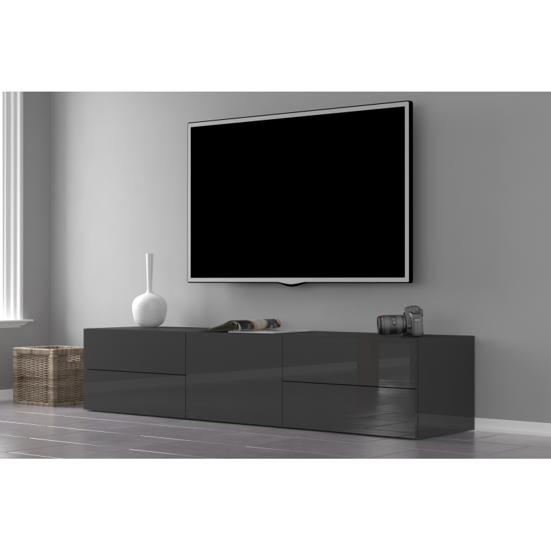 Mobile Porta TV Metis 170 – 1 anta + 4 cassetti – Antracite Lucido
