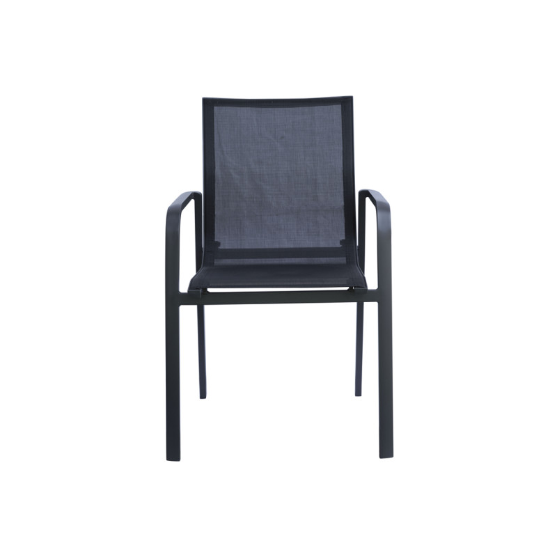 Set Tavolo Nettuno + 10 Sedie Samo Alluminio Antracite Text Nero Moia