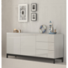 Credenza Metis 170 con piedistallo – 2 anta + 3 cassetti – Bianco Lucido