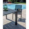 Set Tavolo Nettuno + 10 Sedie Samo Alluminio Antracite Text Nero Moia