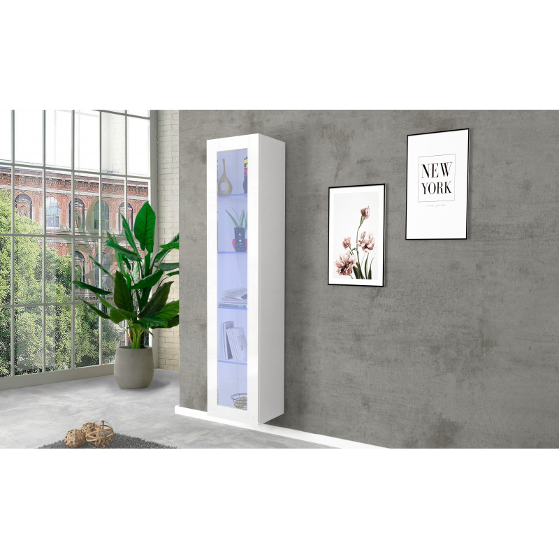 Vetrina Maruska – 1 anta – 40x180x30 – Bianco Lucido