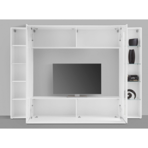 Zoom Parete soggiorno Maruska 1 vetrina– 260x180x30 – Bianco Lucido