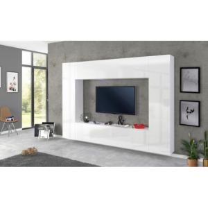 Parete soggiorno Maruska – 260x180x30 – Bianco Lucido