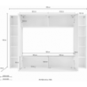 Parete soggiorno Maruska – 260x180x30 – Bianco Lucido