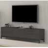 Mobile Porta TV Metis 170 con piedistallo in metallo nero – 1 anta + 4 cassetti – Antracite Lucido