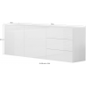 Credenza Metis 170 – 2 anta + 3 cassetti – Bianco Lucido