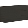 Credenza Metis 110 – 1 anta + 3 cassetti – Antracite Lucido