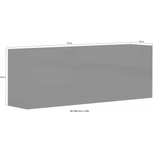 Zoom Credenza Metis 170 – 3 ante + 1 cassetto – Antracite Lucido