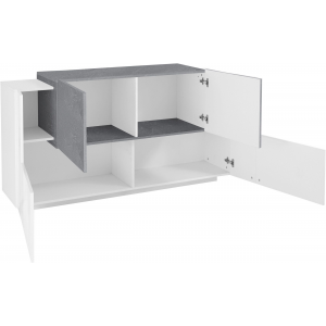 Zoom Credenza New Coro 160 – 4 ante – Bianco Lucido/Ardesia