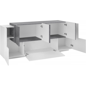 Zoom Credenza New Coro 200 – 7 ante – Bianco Lucido/Ardesia
