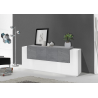 Credenza New Coro 200 – 7 ante – Bianco Lucido/Ardesia