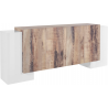 Credenza Pillon 210 – 2+4 ante – Bianco Lucido/Acero Pereira