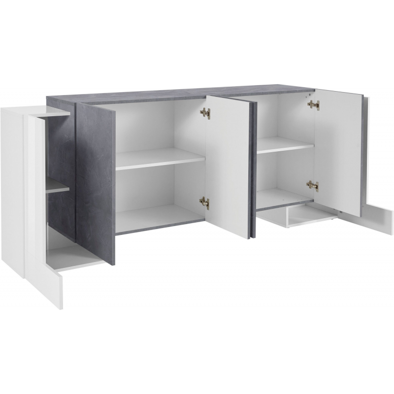 Credenza Pillon 210 – 2+4 ante – Bianco Lucido/Report