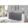 Credenza Pillon 210 – 2+4 ante – Bianco Lucido/Report