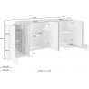 Credenza Pillon 210 – 2+4 ante – Bianco Lucido