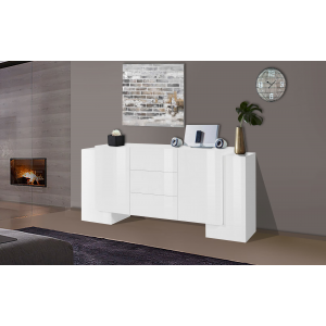 Credenza Pillon 210 –2+2 ante + 3 cassetti – Bianco Lucido