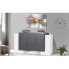Credenza Pillon 170 –2 ante + 3 ante – Bianco Lucido/Report