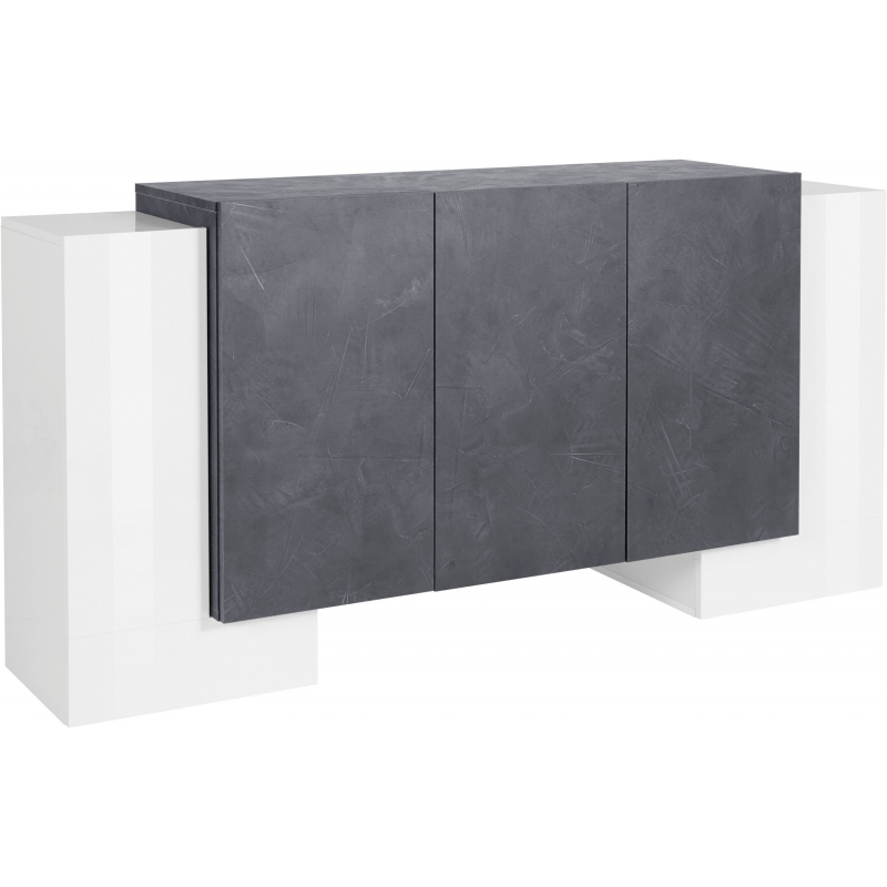 Credenza Pillon 170 –2 ante + 3 ante – Bianco Lucido/Report