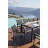 Set Tavolo Nettuno + 10 Sedie Amalfi MOIA in alluminio e textilene nero