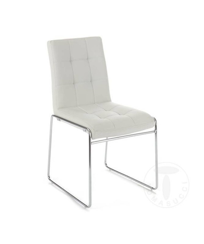 Sedia in pelle sintetica Alice - set da 2 bianco