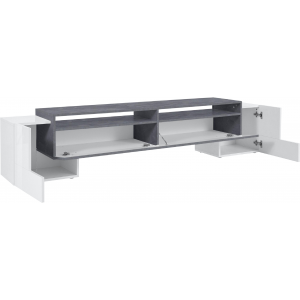 Zoom Porta TV Pillon 210 – 2+1 ante – Bianco Lucido/Report