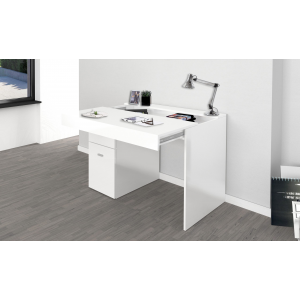 Zoom Scrivania Sliding 100 con piano allungabile – Bianco Larice