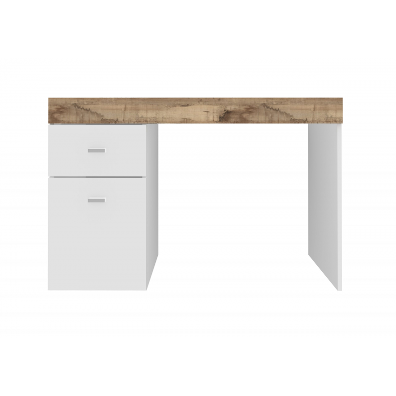 Scrivania Sliding 100 con piano allungabile – Bianco Lucido/Acero Pereira