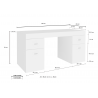 Scrivania Sliding 130 con piano allungabile – Bianco Larice